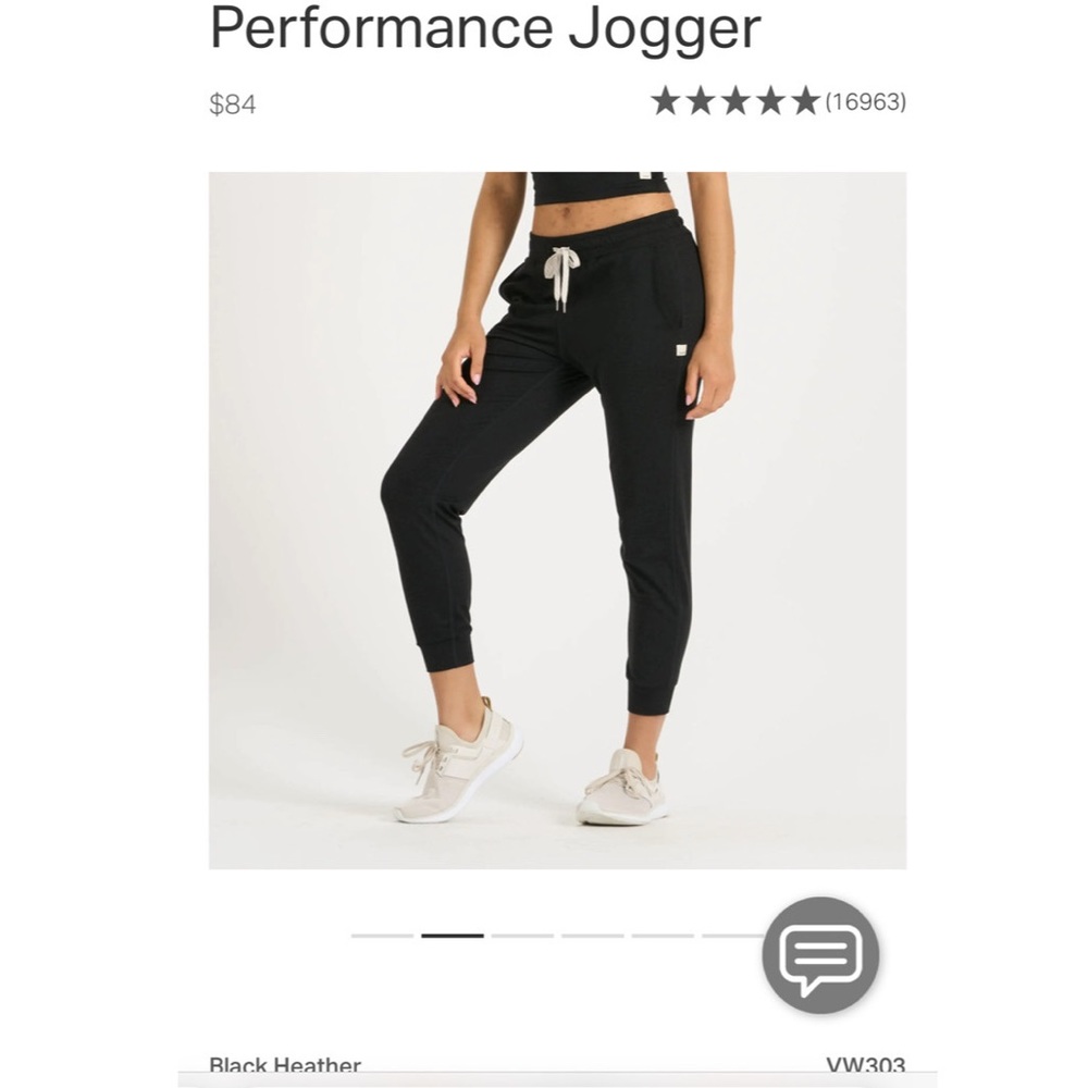 Brand new Vuori Performance Jogger - Heather Black
